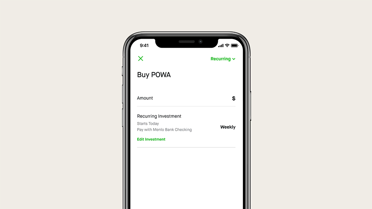Recurring Investments Flow