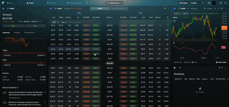 Options simulated returns gif