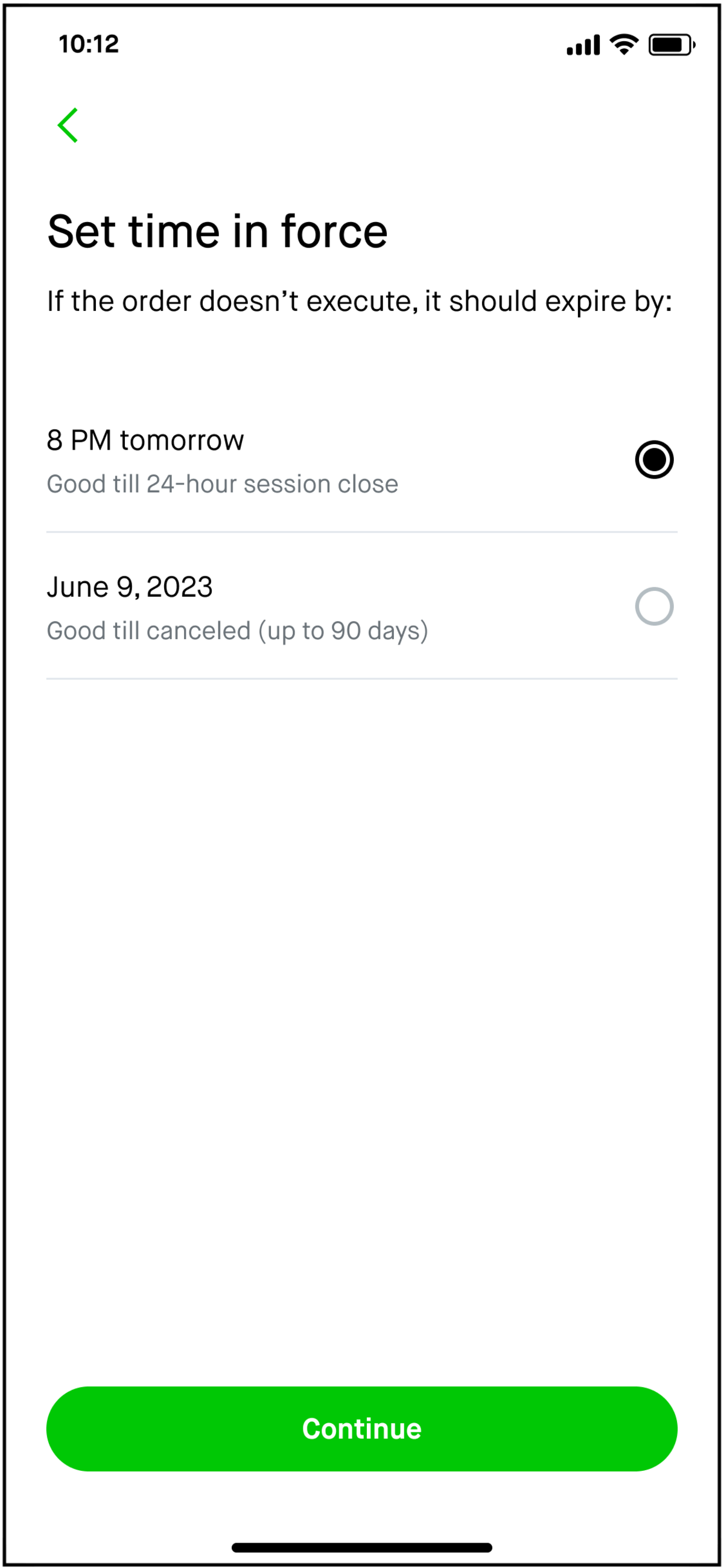 24HM set time in force